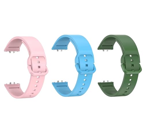 Image of Valente Silicone Watch Straps Compatible for Samsung Galaxy Fit 3 (Pack of 3)