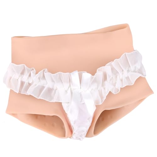 YEEFAIRY Culotte Silicone Réaliste avec Tuyau, Crossdresser Slip Fessier Faux Vagin Hanches Pantalon Transgender Fausse Chatte Fesse Féminisé pour Hommes Travesti...