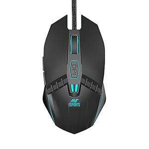 Ant Esports GM50 USB Optical Gaming Wired Mouse I 3600 DPI I Multicolour LED Lights I Ergonomic Design I Braided Cable – Black