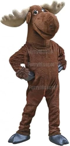 Adult Proud Brown Moose Suit Animal Mascot Costume Party Carnival Costumes