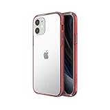 motomo 2020 iPhone (6.1 inch) Case, Dual Layer Construction, Clear Hybrid, Shockproof, Qi Charging, Wireless Charging, Anti-Contact Marks, iPhone 12 Pro Cover, INO Achrome Shield MT20012i12P (Red)