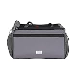 Vincita Caddy Pet Basket for Brompton Bike – Comfortable and Secure Carrier with Aluminum Frame, mesh Cover, Adjustable Strap, and Side Pockets. Compatible with Brompton Front Carrier Block. (Grey)