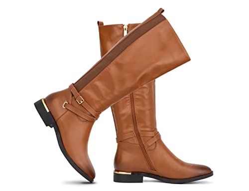 Vintage Foundry Co. Est. 2014 Torgeis Women's Firenze Fashion, Casual Faux Leather, Buckle Zipper Mid-Calf Boot, Round Toe, Rubber Outsole; Size 9 #TOP2