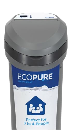EcoPure EPS120 Whole House Water Softener for Medium Households (3-4 People) – AutoSense AI Efficiency Compact Cabinet Design