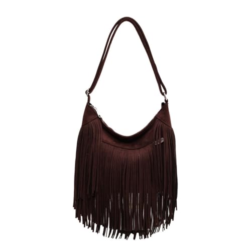 Women Vintage Suede Fringe Hobo Bag Tote Shoulder Bag Crossbody Bag and Hippie Western Cowgirl Purse Shoulder Bag