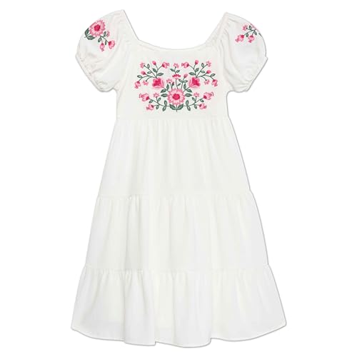 Speechless Girls' Short Sleeve Embroidered Babydoll Dress