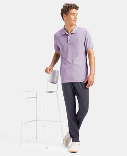 Image of Jockey AM38 Men's Microfiber Fabric Solid Half Sleeve Polo T-Shirt with StayDry & StayFresh Technology