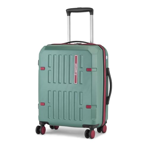 Image of uppercase Hexa Small Solid Trolley Bag with TSA Lock, Durable for Travel, RCS Certified for Sustainability, Anti-Theft Zippers and Double Wheels, Suitcase for Men & Women