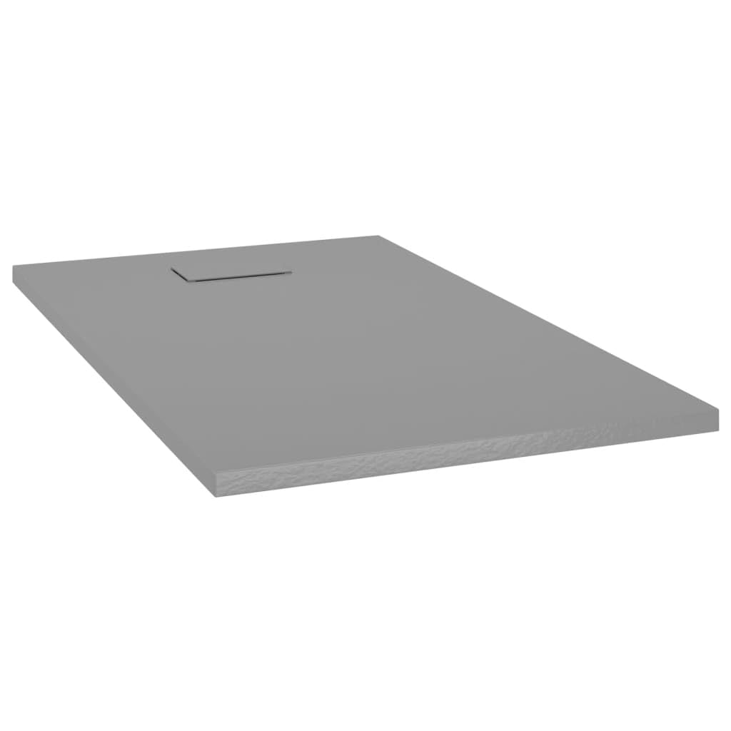 vidaXL Shower Base Tray SMC with Low Threshold, Grey 120x70 cm – Reinforced and Skid-Resistant for Durability and Safety