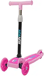 Patinete Infantil Ajustável Rosa Dobrável Rodas LED Antiderrapante Equilíbrio e Lazer