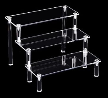 Mhart Large Acrylic Risers, Clear Rectangular Showcase Collectibles Display Shelf, Retail Desktop Display Stand for Organize and Decoration