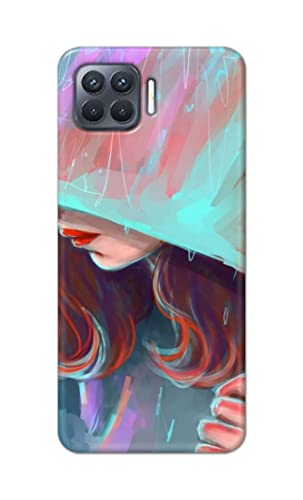 Image of PRINTFIDAA Pretty Woman Under The Umbrella Painting Printed Designer Hard Case for Oppo F17 Pro Back Cover -(e) RPM1007