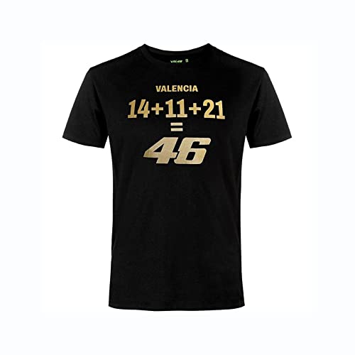 VR46 Camiseta de Valentino Rossi Valencia Limited Oficial MotoGP, Negro , S