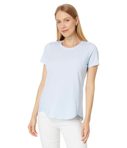 NIC+ZOE Womens Short Sleeve Shirt Tail Crew Tee Crushed Ice Large