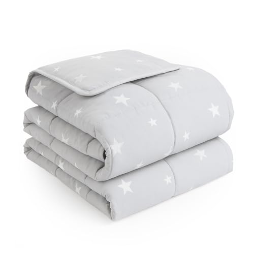DREAMSCENE Gewichtsdecke 3kg Star, Schwere Decke 100 x 150 cm 3kg(6.6lb) Silbergrau Weighted Blanket - Nur für Kinder ab 3 Jahren geeignet