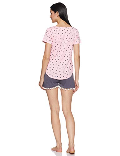 Image of A.T.U.N. (ALL THINGS UBER NICE) Women's Cotton Relaxed Fit Sleepwear Set | Tees with Shorts Set