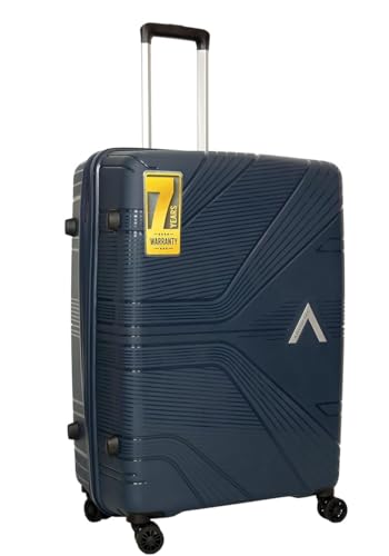 Image of VIP Polypropylene Aristocrat Hard Shell Luggage Set, 55 /66 /76 cm,Set of 3 Suitcases with 8 Spinner Wheels,Number Lock and 7 Years International Warranty (Navy)
