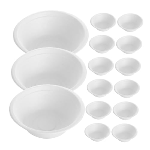 Operitacx 100個 入り 使い捨て紙製食器 ボウル 解可能な紙パルプ製 キャンプアクセサリー サラダ スープ デザート対応 環境に優しいアウトドア