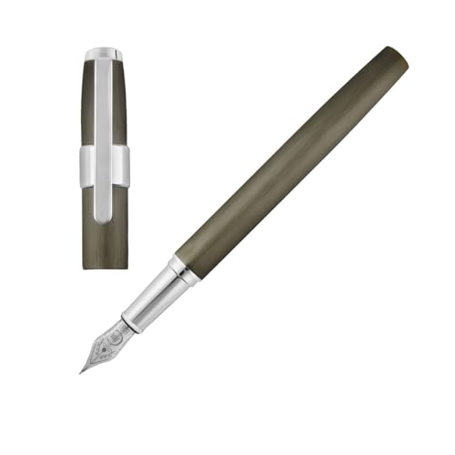 Image of Cerruti 1881 Fountain Pen Block Brushed Gun | Writing Instrument For Men And Women | Elegant Gift Box