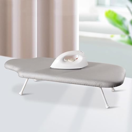 PA-DABAOO Tablero De Mesa Mini Planchar con Piernas Plegables, Tablero De Hierro Pequeño con Cubierta Resistente Al Calor, Espacios Pequeños Y Salas De Lavandería