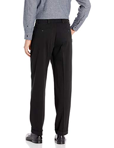 Dockers Men's Relaxed Fit Easy Khaki Pants-Pleated, Black, 40W x 30L2