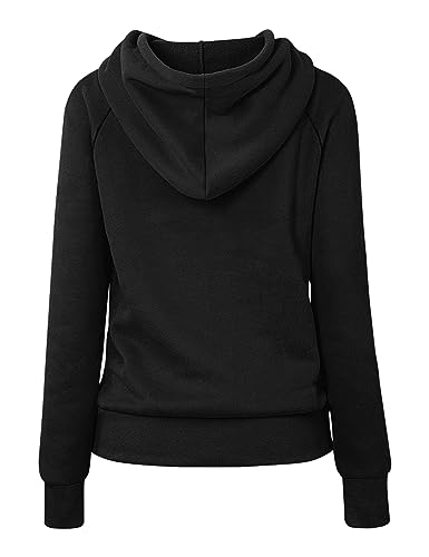 Hoodie Damen Cassiecy Winter Langarm Kapuzenpullover mit Stehkragen