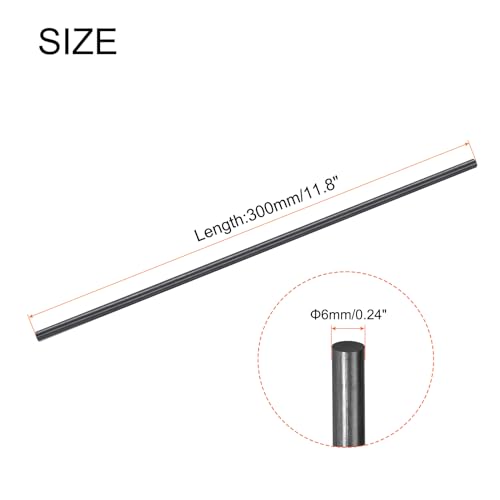 QUARKZMAN Kohlefaserstab, 6mm x 300mm Kohlefaserstange für RC Flugzeug DIY Basteln Drachen Flügelrohr Quadcopter Arm Reparatur Pack mit 6 Stück