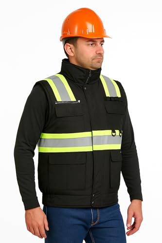 Men’s High Viz Class 3 Medium Weight Padded Multi-Pocket Poplin Vest2