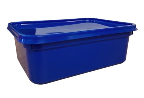 We Can Source It Ltd - Colour Code Plastic Rectangular Ice Cream Containers & Lids - Food Storage For Kitchen 2L Size-Blue - Pack of 5