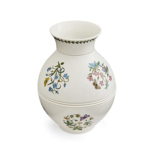 Portmeirion Botanic Garden 10 Piece Nesting Dinnerware Bowl Set | Crockery Design Vase | Japanese Floral Ramen Bowl & Sauce Dish Set | Serving for Rice, Soy Sauce, Miso Soup, Pho, Asian Bowls