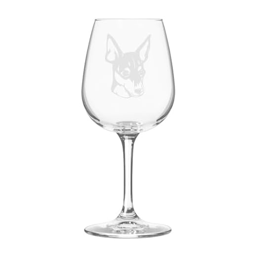 Etched Laser Art Personalized Dog Themed Etched Wine Glass - Custom Dog Breed Wine Glasses for Pet Lovers, Personalized Birthday Gift for Men & Women - Toy Fox Terrier (Alternate), 12.75 oz