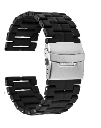 Bracelet de montre étanche en carbone 23mm avec boucle acier