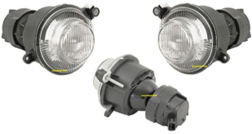 EASYSHOP24H Set 2 Faro Fanale Proiettore Fendinebbia Sinistro e Destro Compatibile Per Smart Fortwoo 450 451 da 1998 a 2007 Cromato Lampadina Alogena H3 Fanalino Faretto Antinebbia Anteriore