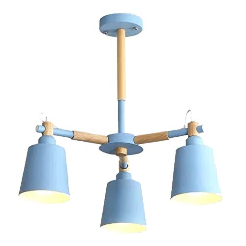 Lustre spoutnik scandinave en bois et métal à 8 lampes pour salon