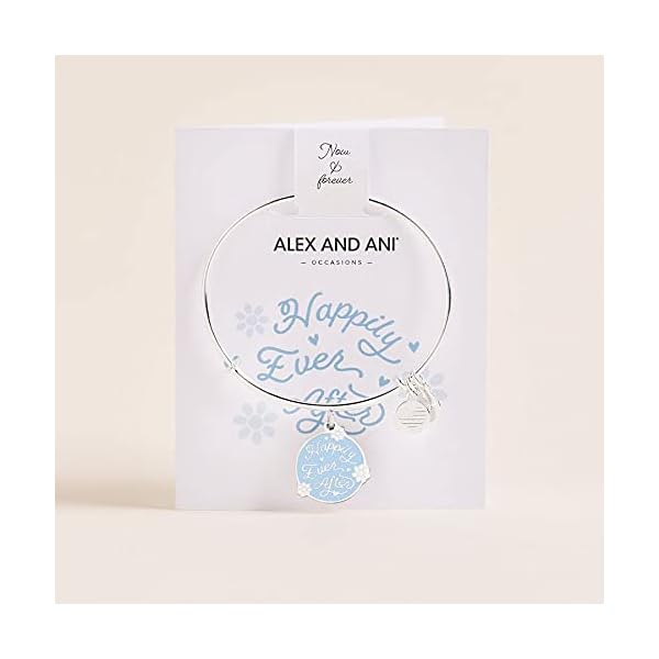 Alex-and-Ani-Celebrate-Happily-Ever-After-Expandable-Wire-Bangle Alex and Ani Bridal Expandable Bangle for Women, Happily Ever After Charm, Shiny Silver Finish, 2 to 3.5 in