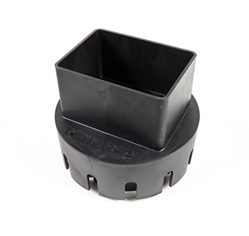 USA Made Premium Rain Gutter Downspout Adapter (2\" x 3\" Square Rain Gutter to Drain Pipe Adapter) Fits 3\" or 4\" Inch Outdoor PVC Drain Pipe or Corrugated Landscape Pipe (2\" x 3\" Inch Drain) - Thumbnail 4