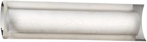 Justice Design FSN-8631-WEVE-CROM Justice Design Group Fusion - Barra de baño de lino LED de 220in acabado cromado pulido con sombra de tejido color