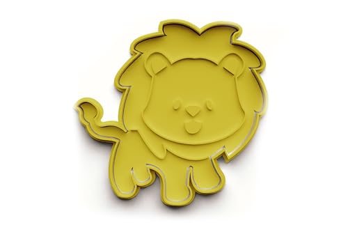 Löwe Keksausstecher – zweiteiliges Set mit Stempel aus PLA – Ausstechform Tiermotiv aus der Safari Tiere Kollektion – Geschenk für Kinder & Tierfreunde