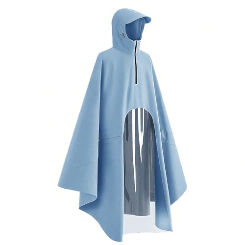 Poncho de pluie vélo avec panneau transparent pour ne plus rouler les phares cachés sous l'orage
