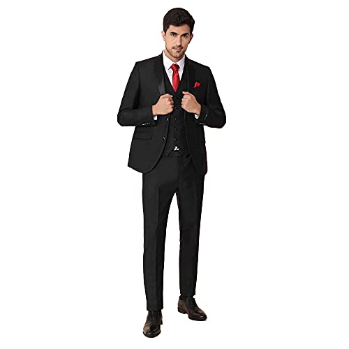 Image of blackberrys Structured Polyester Blend Slim Fit Mens Casual Wear Suit (S21BB56Z2PA18FL-P)