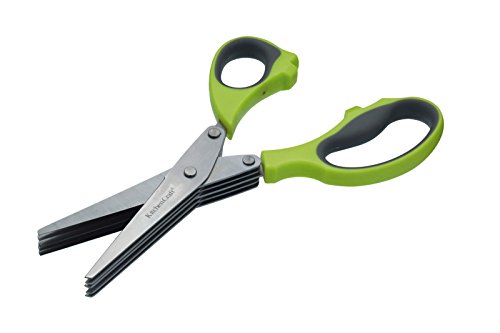 KitchenCraft Stainless Steel Multi-Blade Herb Scissors, 21.5 cm (8