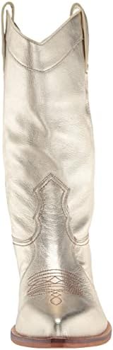 DKNY Women's Essential Smooth Metallic Leather Boot Combat, Platino, 7.5 | Image 1