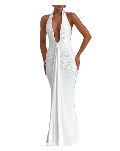 Robe longue sexy dos nu pour sublimer votre silhouette en soirée d'été