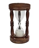 Antique Wooden Glass White Sand Timer 5 Minutes Hourglass Vintage Wooden Timers Hourglass for Home/Office Table Top Shelf Decor