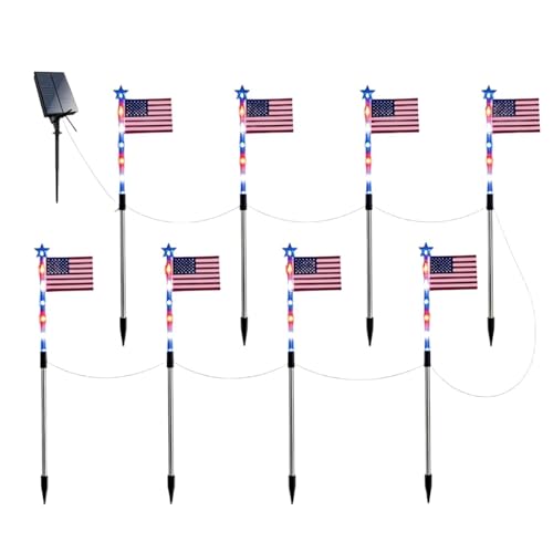 Drapeau américain d'extérieur Generico illuminé et étanche avec minuterie