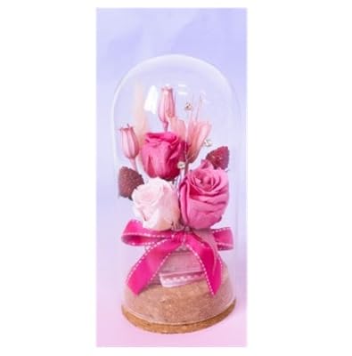 プリザーブドフラワーローズドーム ピンク系 お祝いやお誕生日に