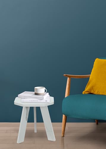 Image of SBF Furniture Mini Hexagonal Side Table, 30cm Matte Finish, Modern Minimalist Design, 3 Angled Legs (White Taj1)