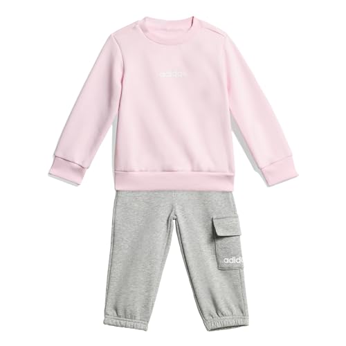 adidas Unisex Baby ESSENTIALS LINEAR LOGO JOGGER, clear pink/white, 18-24 Months