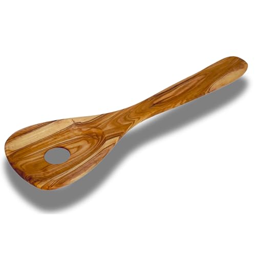 AramediA Olive Wood Risotto Spoon - Handcrafted and Hand Carved Durable, Heat-Resistant, Perfect for Stirring Risotto, Sauces, and Soups, Eco-Friendly, Made by Tunisian Artisans