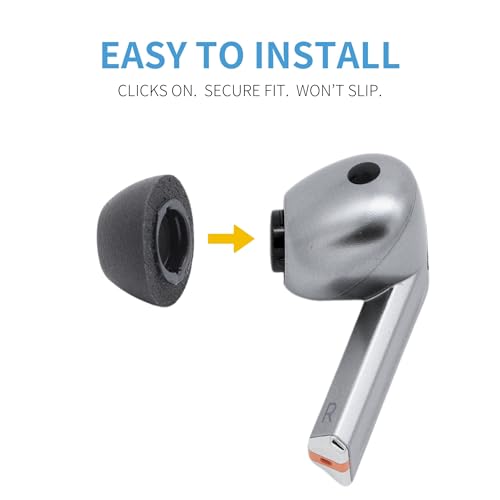 Comply Foam TrueGrip Premium Memory Foam Ear Tips for Samsung Galaxy Buds 3 Pro - S/M/L Black (3 Pairs) - Small Stocking Stuffers Comfortable Noise Isolation with Removal Cleaning Tool